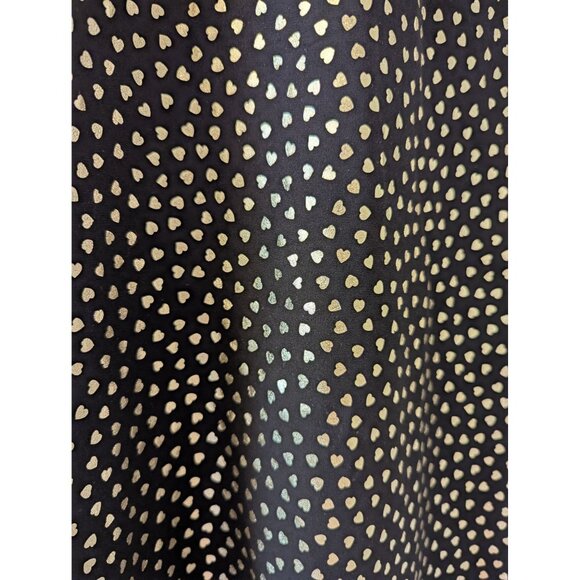 J.Crew Black Dress W/ Metallic Gold Hearts Size 18 Short Sleeve Back Zip Polyest - Picture 2 of 5